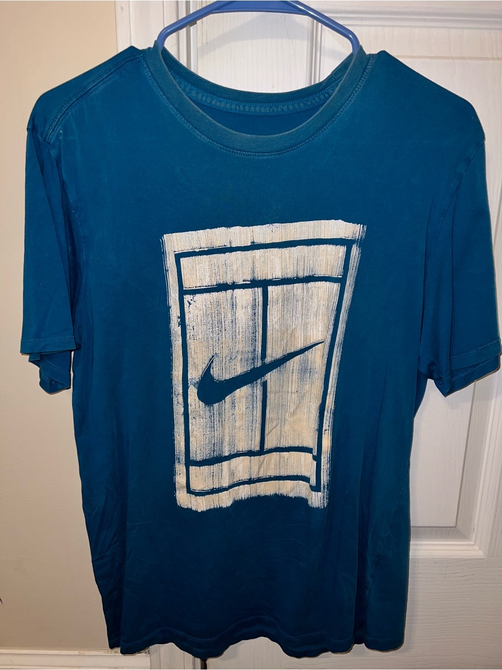 Nike Men's Teal Blue Graphic Swoosh Tee